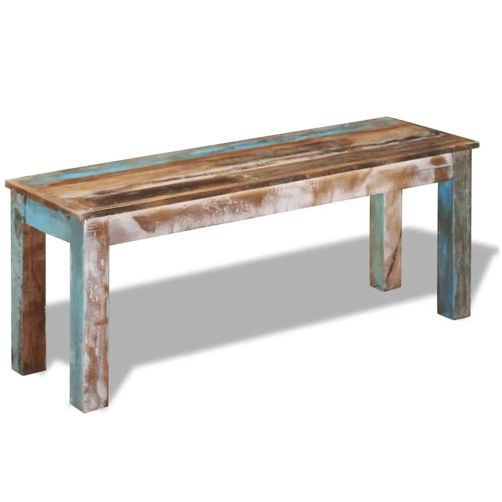 Reclaimed Wood Bench Vintage Antique Style Handmade 110 x 35 x 45 cm