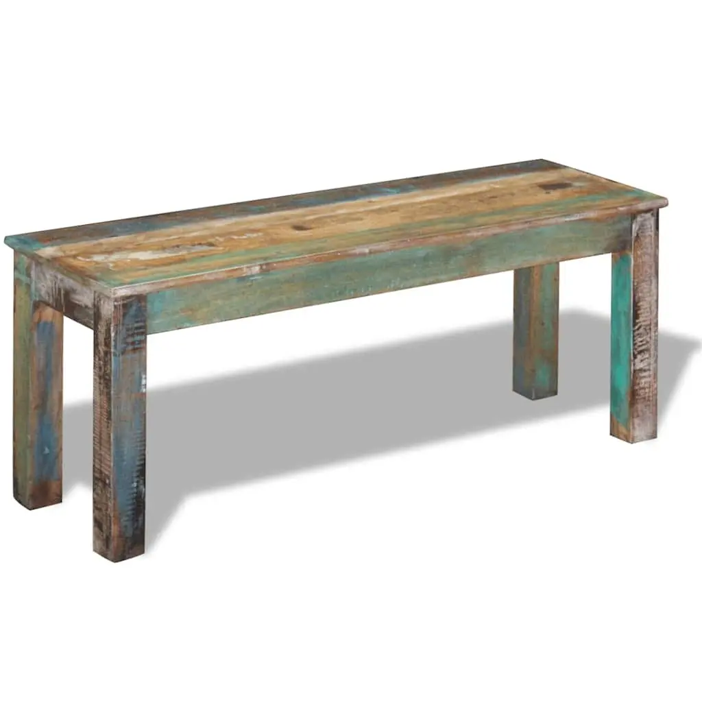 Reclaimed Wood Bench Vintage Antique Style Handmade 110 x 35 x 45 cm