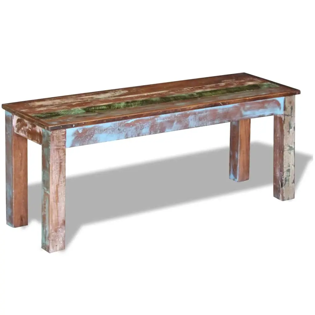 Reclaimed Wood Bench Vintage Antique Style Handmade 110 x 35 x 45 cm
