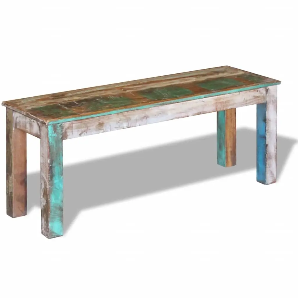 Reclaimed Wood Bench Vintage Antique Style Handmade 110 x 35 x 45 cm