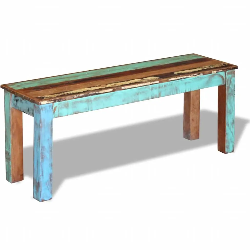 Reclaimed Wood Bench Vintage Antique Style Handmade 110 x 35 x 45 cm