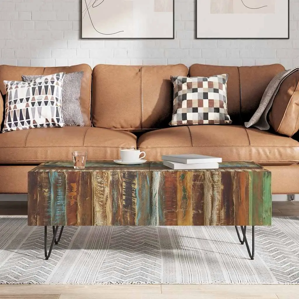 Coffee Table Handmade Retro Solid Reclaimed Wood 100 x 50 x 38 cm