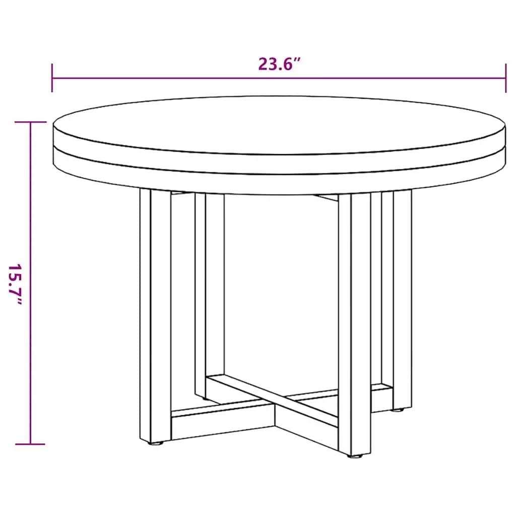Coffee Table Round Teak Mango Wood Resin Accent 60 cm