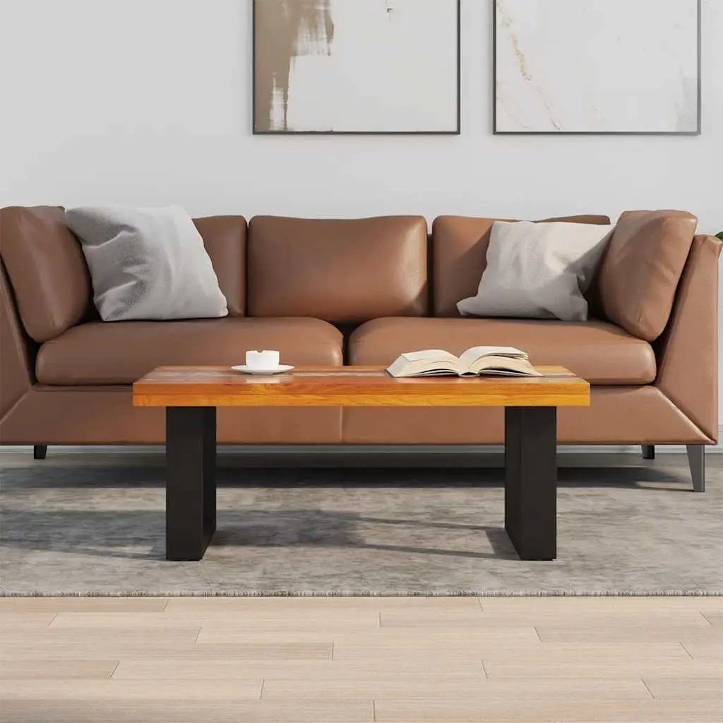 Coffee Table Rectangular Teak Mango Wood Resin Accent Side Table 100x50cm