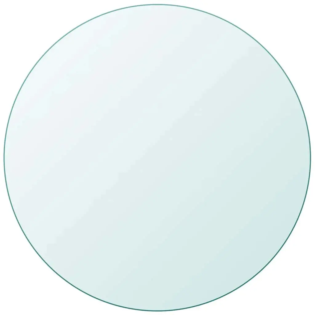 Round Tempered Glass Table Top Transparent 500mm Diameter