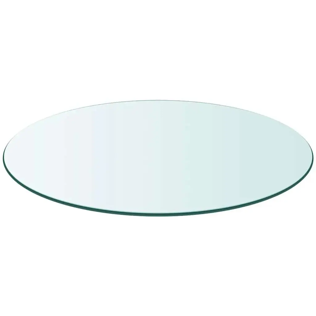 Round Tempered Glass Table Top Clear 600mm Diameter