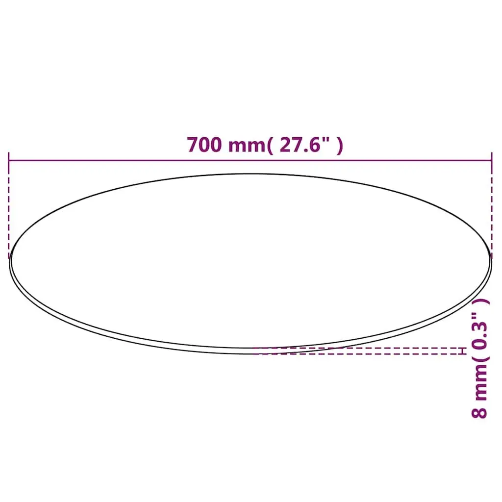 700mm Round Tempered Glass Table Top