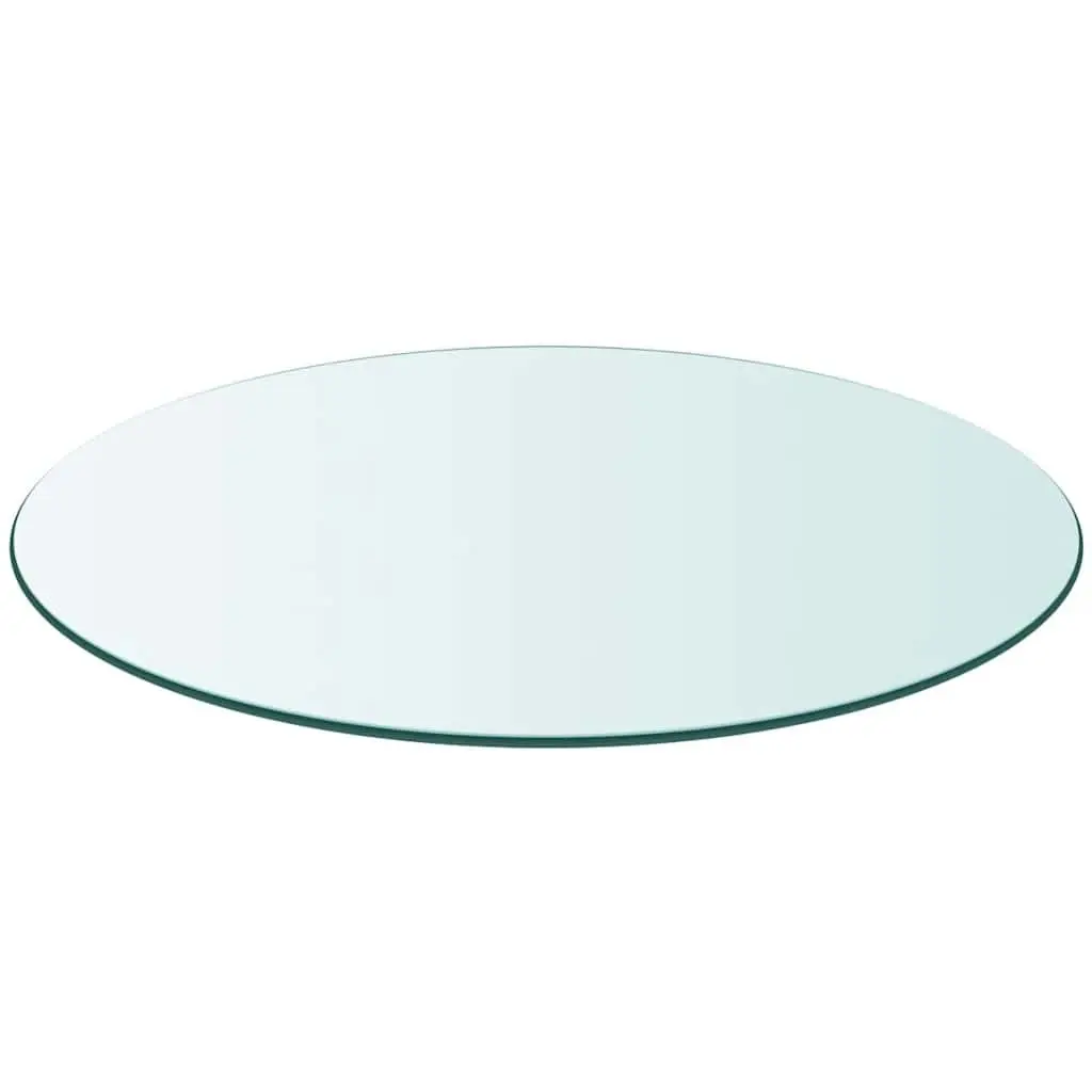 Round Tempered Glass Table Top Clear Transparent 80cm Diameter