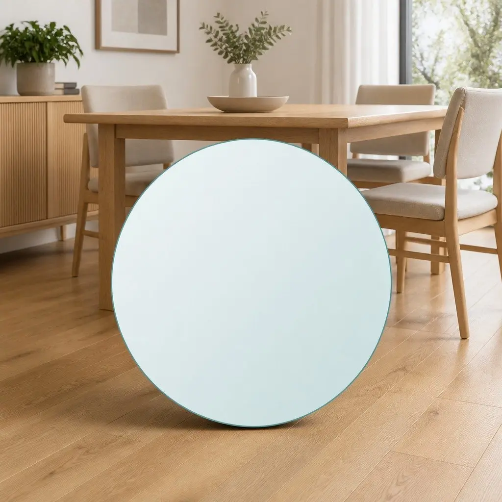 Round Tempered Glass Table Top 900mm Transparent Durable Furniture Protection