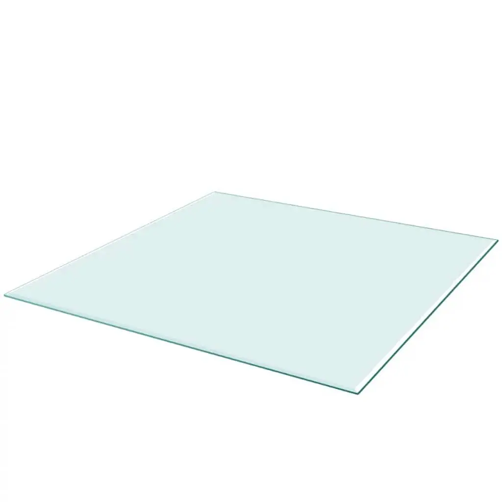 Tempered Glass Table Top Square Transparent 800x800 mm