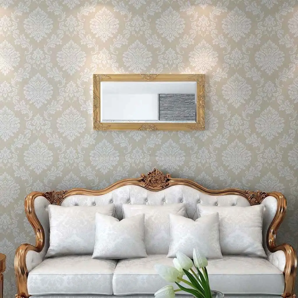 Baroque Style Ornate Wall Mirror Gold Wooden Frame Bevelled Edge 100x50cm