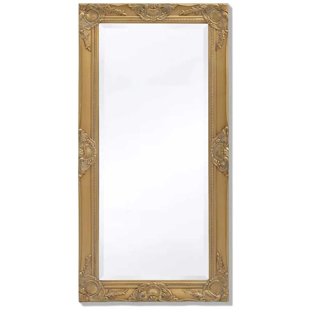 Baroque Style Ornate Wall Mirror Gold Wooden Frame Bevelled Edge 100x50cm