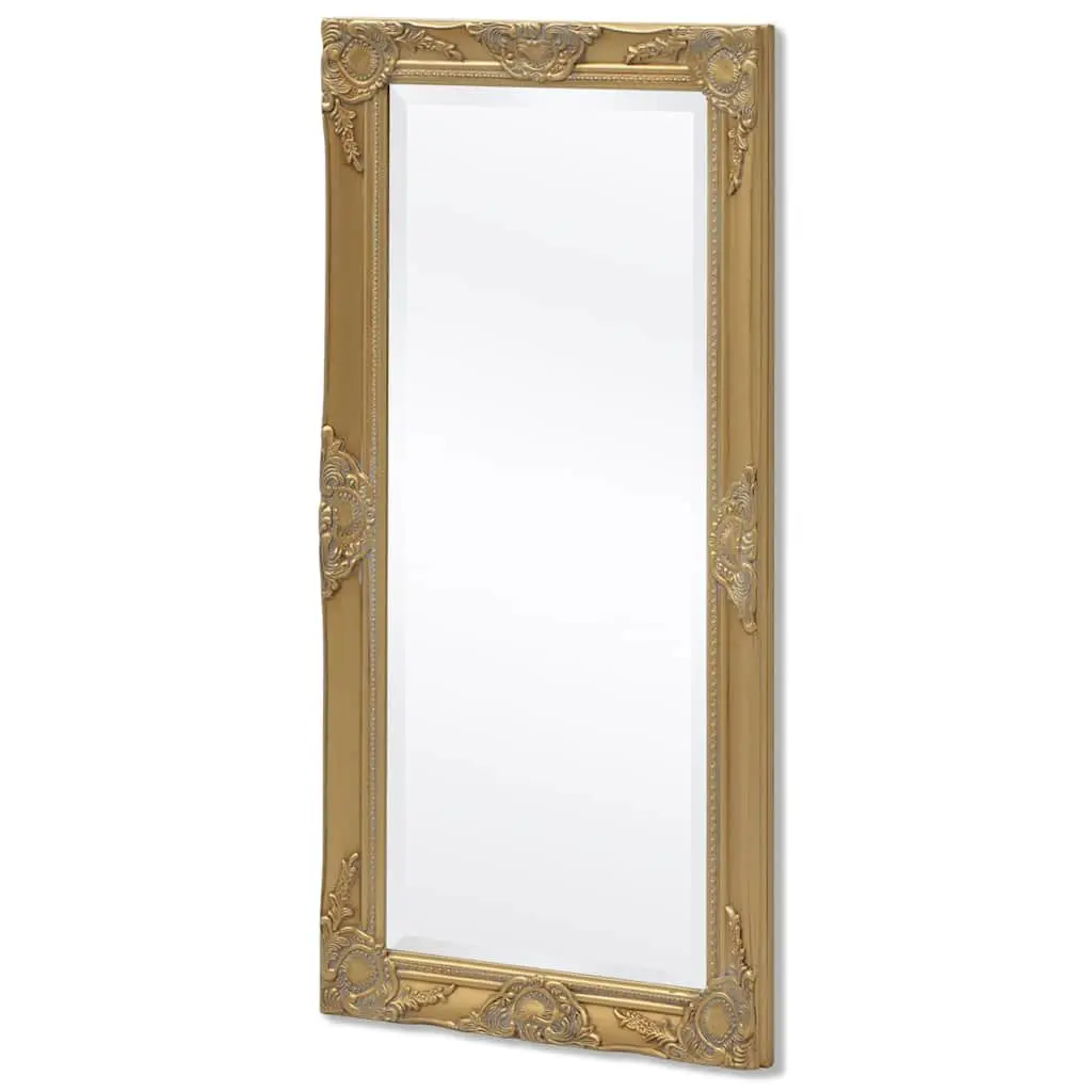 Baroque Style Ornate Wall Mirror Gold Wooden Frame Bevelled Edge 100x50cm