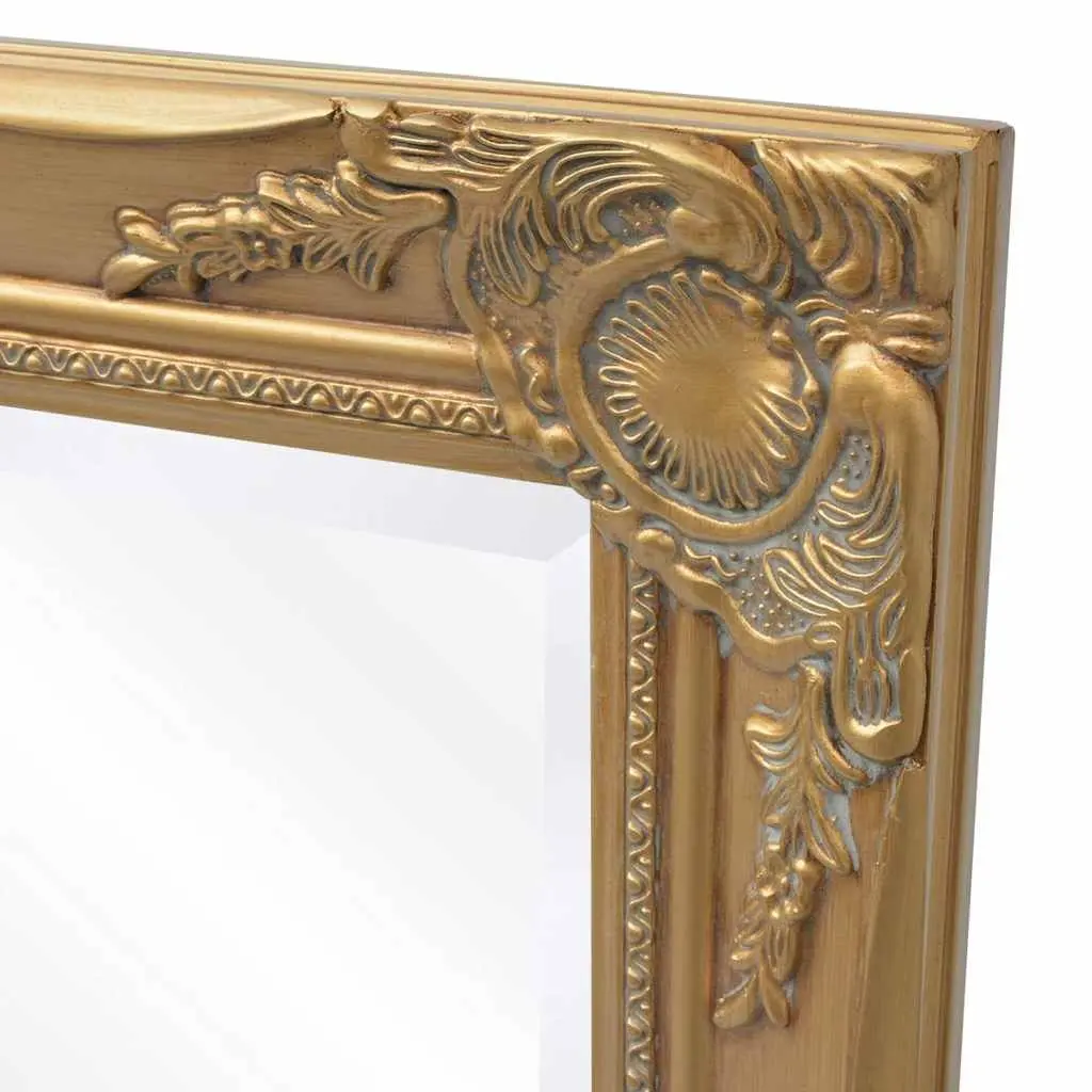 Baroque Style Ornate Wall Mirror Gold Wooden Frame Bevelled Edge 100x50cm