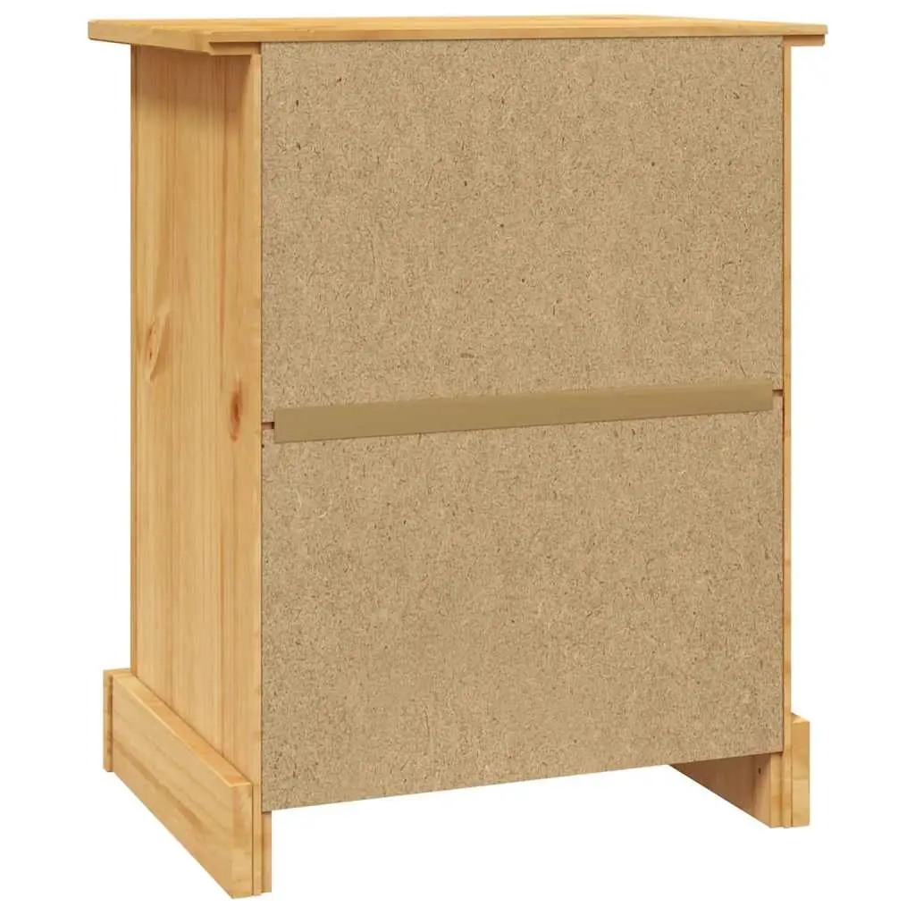 Bedside Cabinet Mexican Pine Corona Style Brown Wooden Nightstand Side Table
