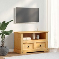 TV Cabinet Living Room Stand with 2 Drawers Open Shelf Storage Media Unit