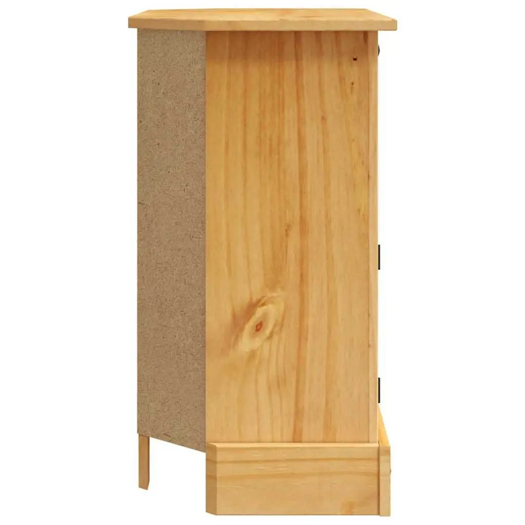 Console Table Side Cabinet Mexican Pine Corona Style Brown Wooden End Table