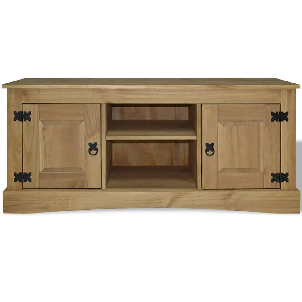 Wooden TV Cabinet with Open Compartments