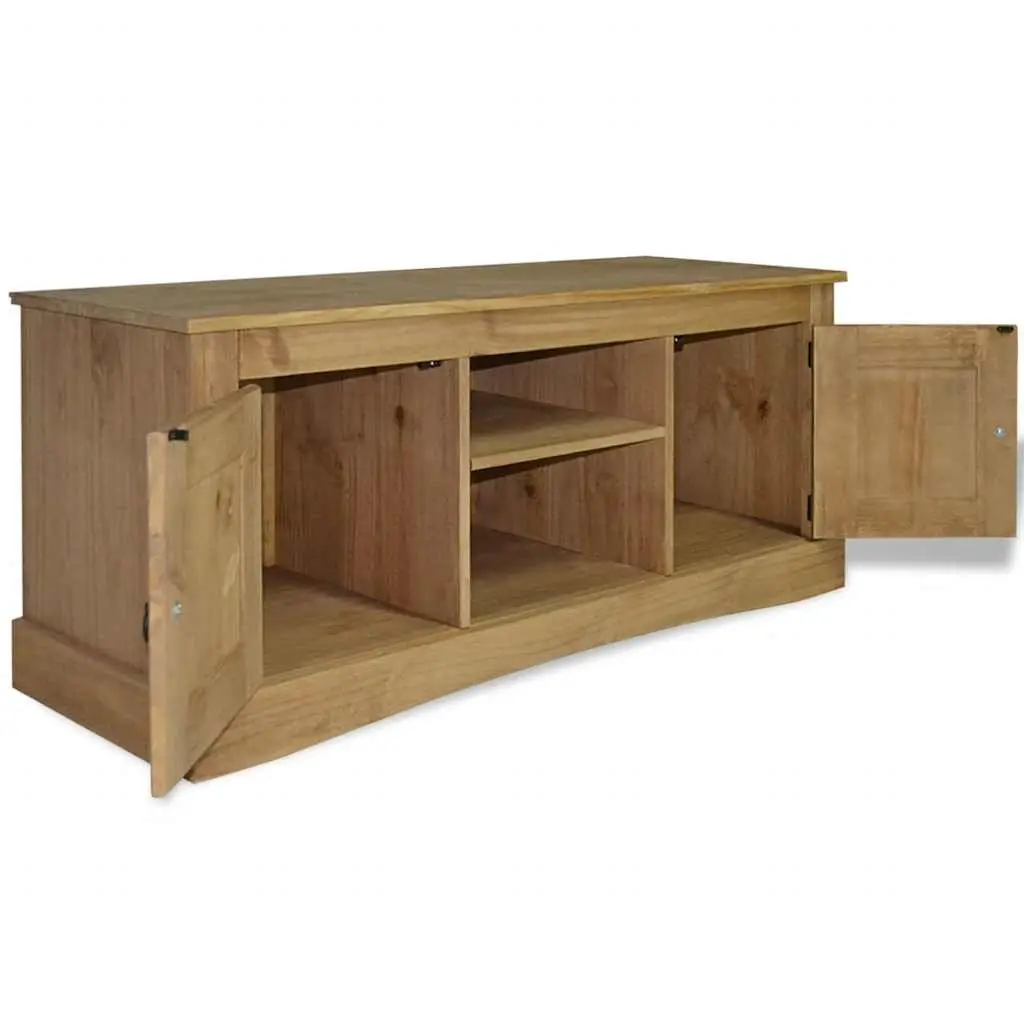 Wooden TV Cabinet with Open Compartments