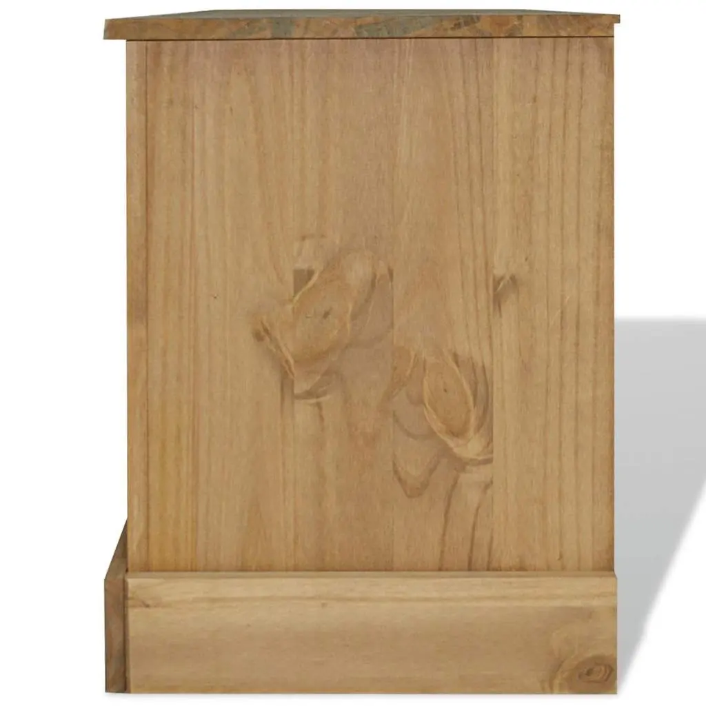 Wooden TV Cabinet with Open Compartments