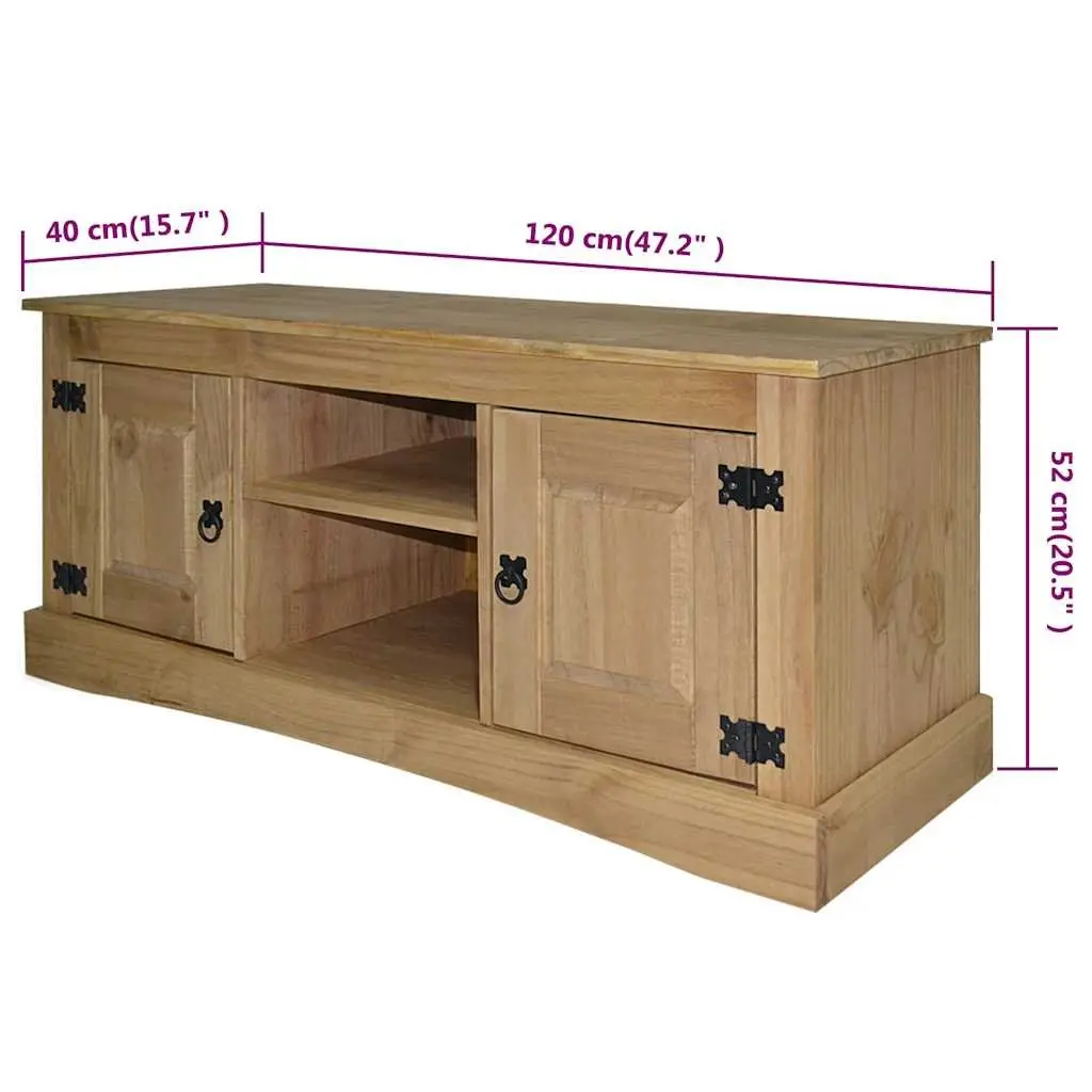Wooden TV Cabinet with Open Compartments