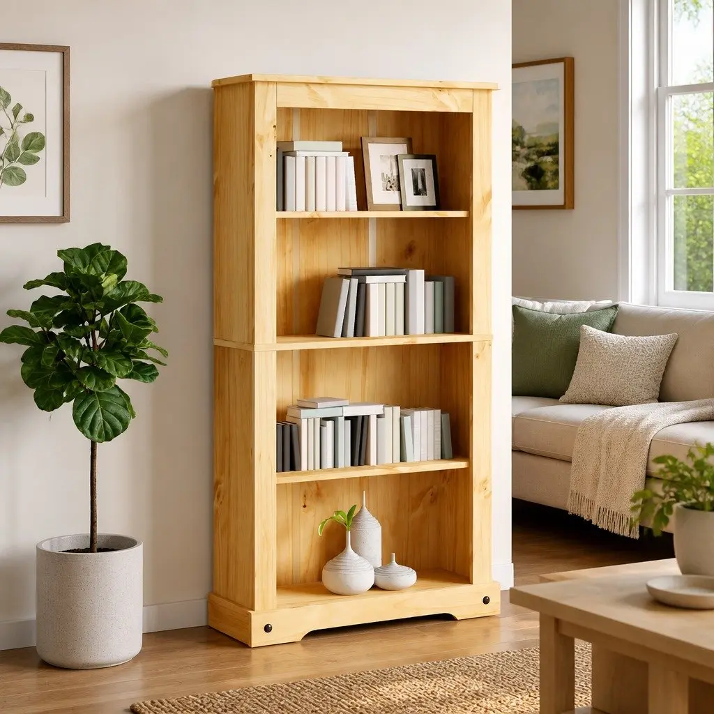 4-Shelf Bookcase in Brown