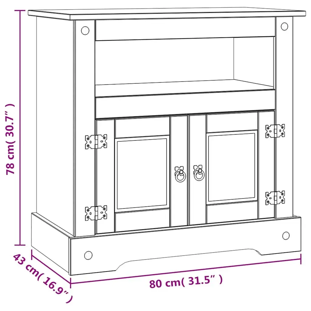 TV Cabinet Rustic Brown 80 x 43 x 78 cm Living Room Entertainment Unit Storage Shelf