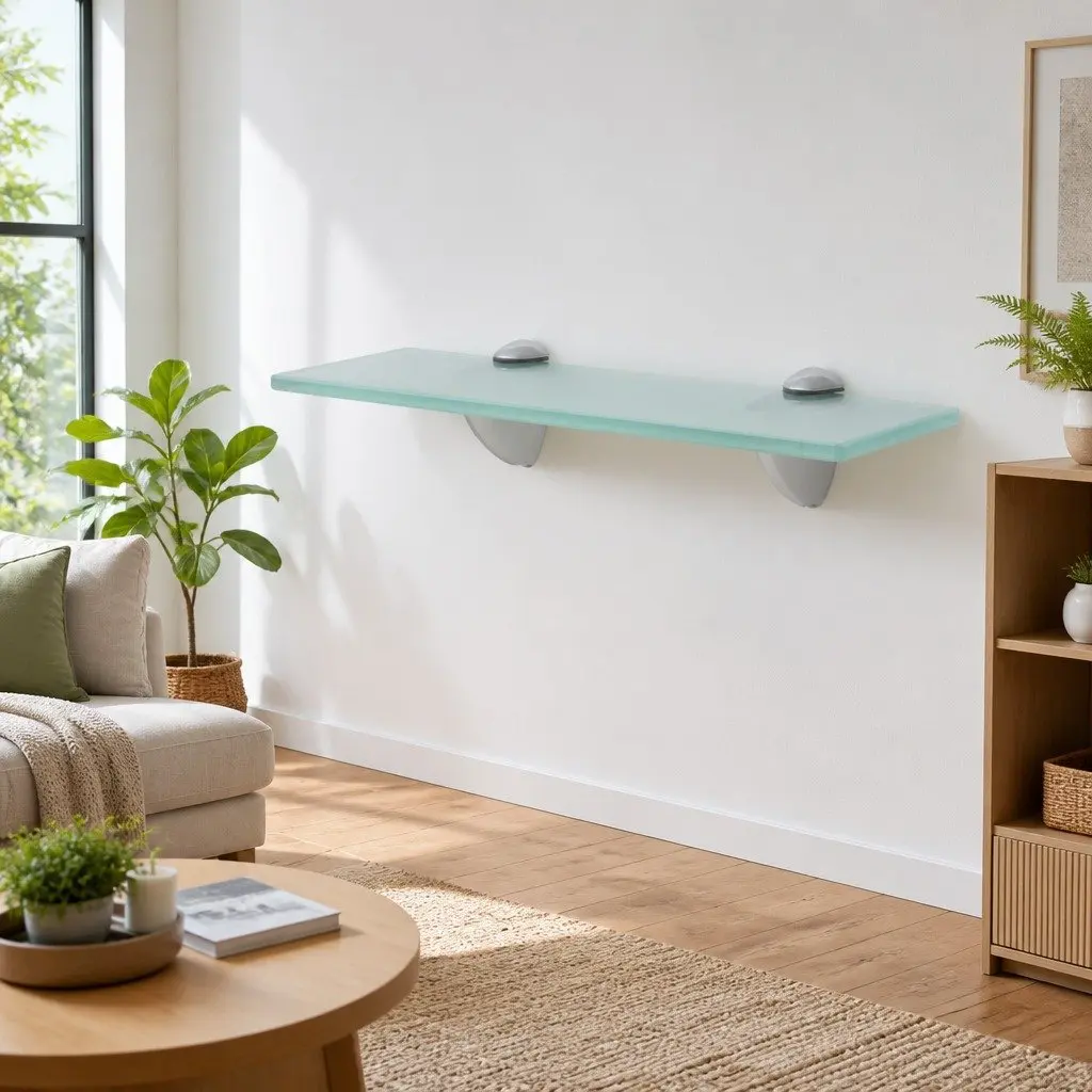 30x10 cm Floating Wall Shelf in Glass