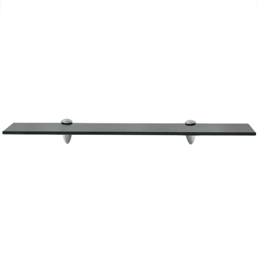 Black Floating Glass Wall Shelf