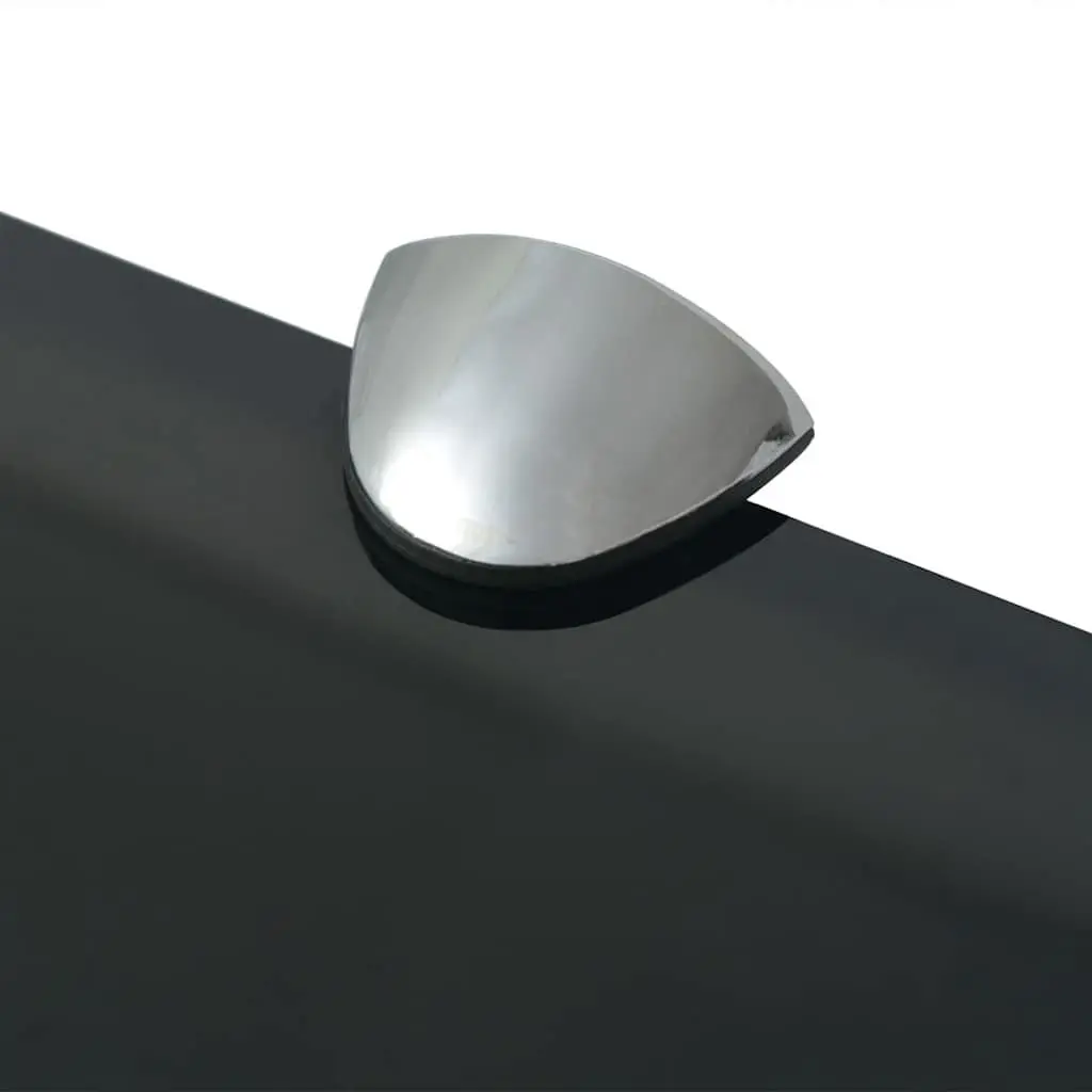 Black Floating Glass Wall Shelf