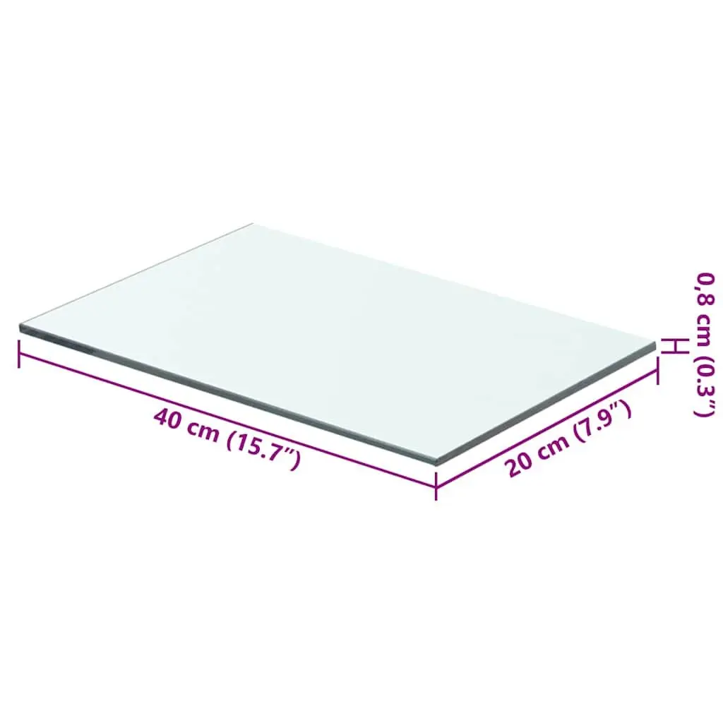 Glass Shelf Panel Clear Tempered 40x20 cm