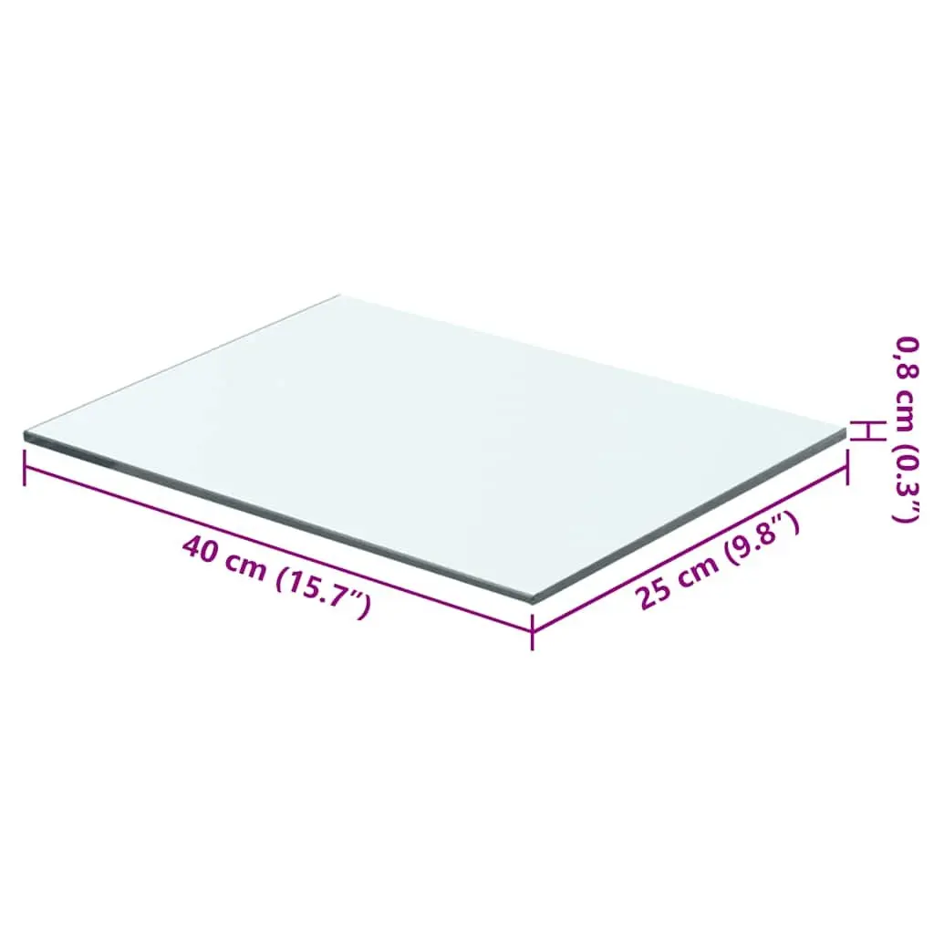 Glass Shelf Panel Transparent Tempered Glass 40x25 cm