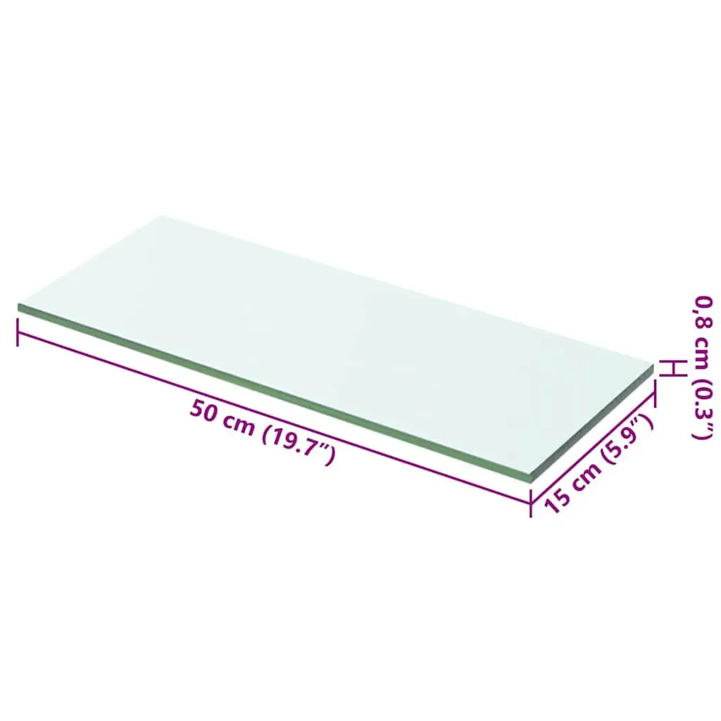 Glass Wall Shelf Panel Clear Transparent 50x15 cm Display Shelving Ledge