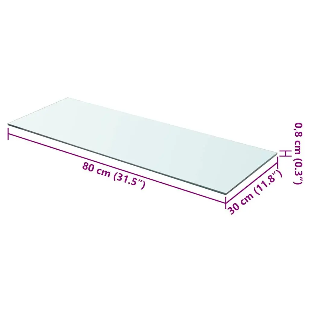 80x30cm Glass Shelf Panel for Display