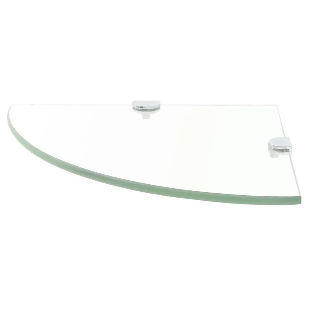 Corner Wall Shelf Transparent Glass 25x25cm