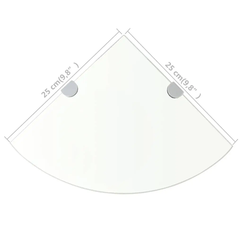 Corner Wall Shelf Transparent Glass 25x25cm