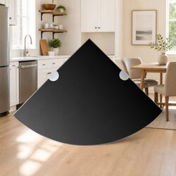 Friendly Floating Corner Shelf in Black Glass