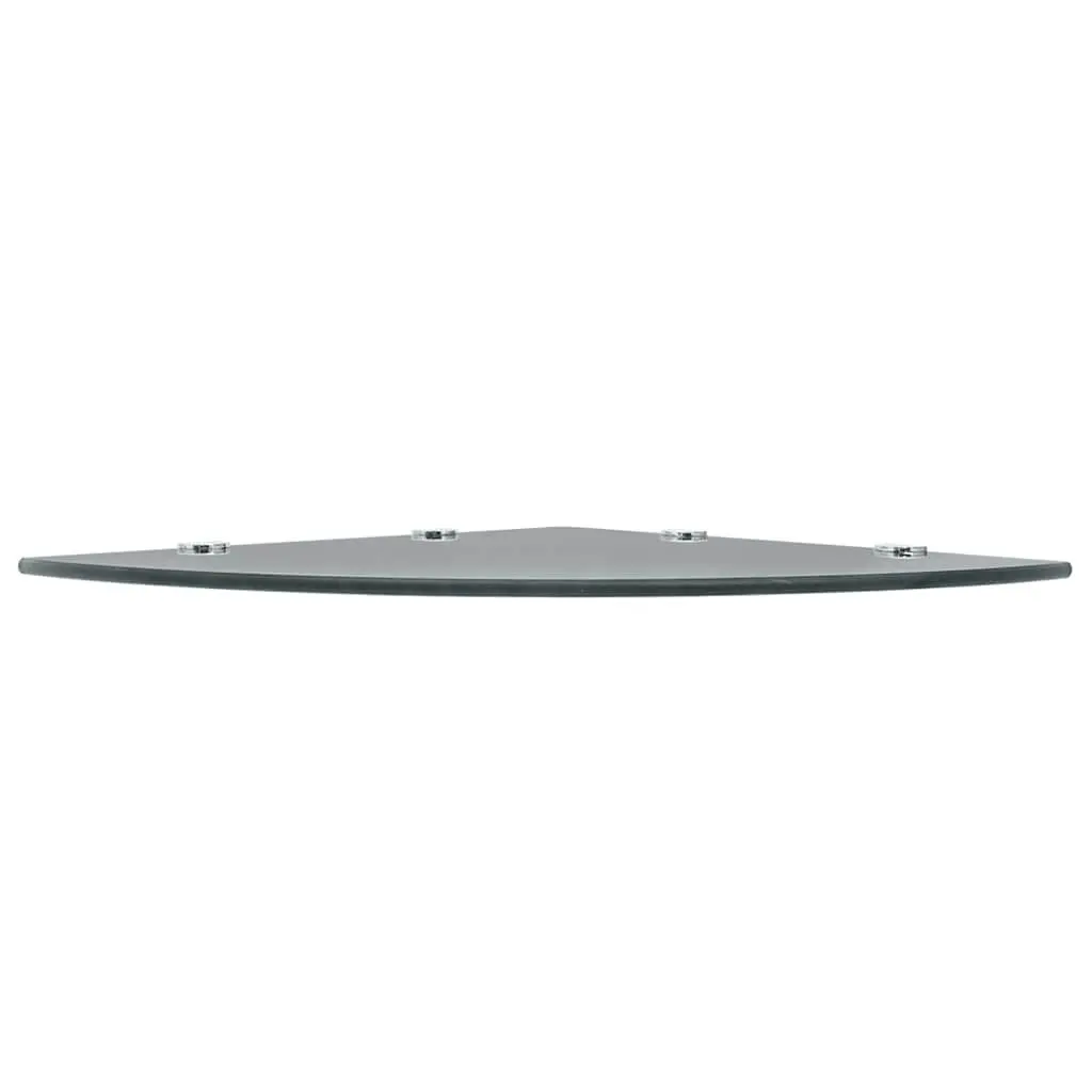 Corner Wall Shelf Black Glass Floating Storage Kitchen Bathroom Display Ledge