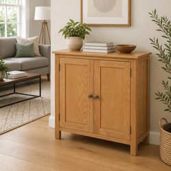 Solid Oak Wood Sideboard Storage Cabinet Living Room Dining Furniture Brown