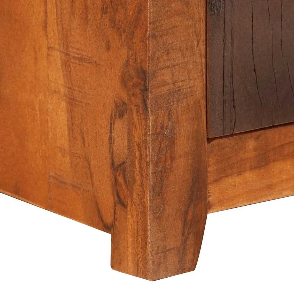 Bedside Table Solid Acacia Reclaimed Wood Nightstand with Drawer Cabinet Storage