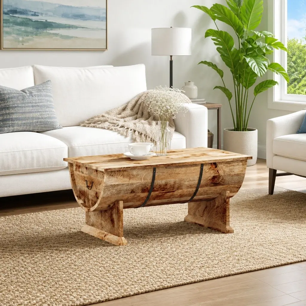 Coffee Table in Vintage Brown Wood
