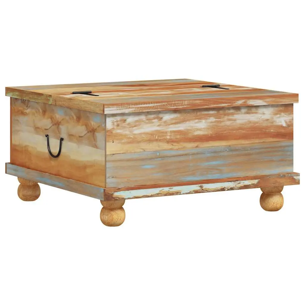 Coffee Table Reclaimed Wood Industrial Vintage 70x70x38 cm Brown Drawers