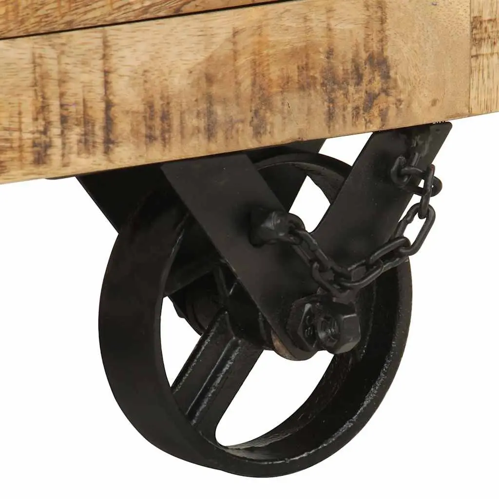 Industrial Wooden Coffee Table with Drawers 70 x 70 x 40 cm Solid Mango Wood