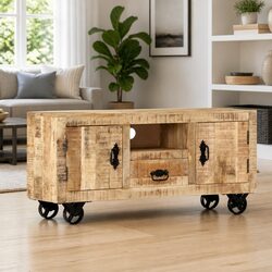 Friendly Wooden TV Storage Cabinet with Vintage Style