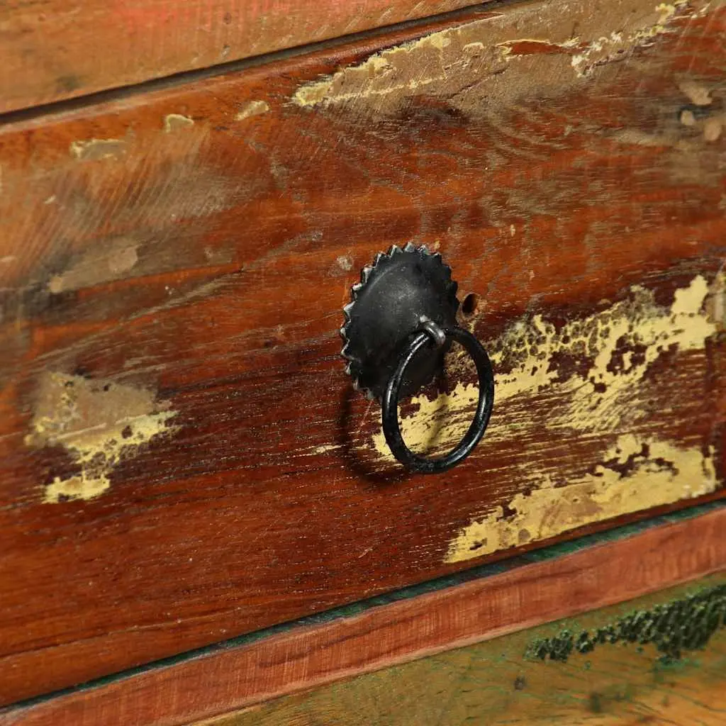 Sideboard Solid Reclaimed Wood 120x35x76cm Antique Style Buffet Cabinet with 3 Drawers and 3 Compartments