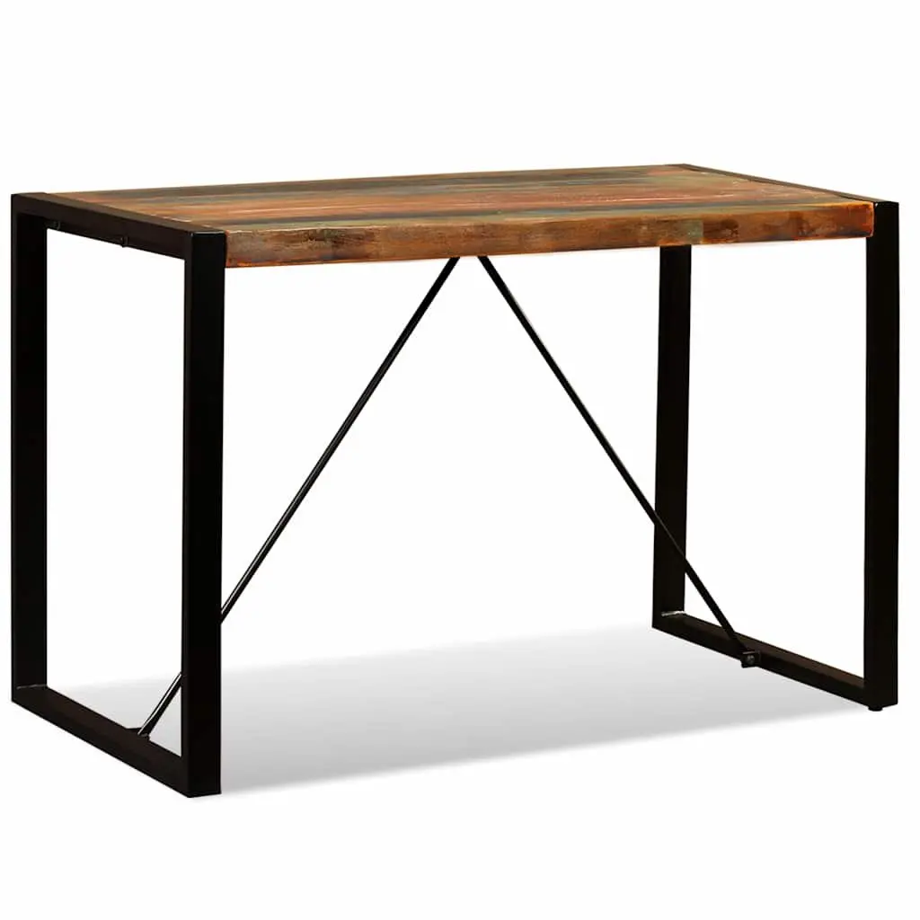 Dining Table Solid Reclaimed Wood Industrial Style 120cm