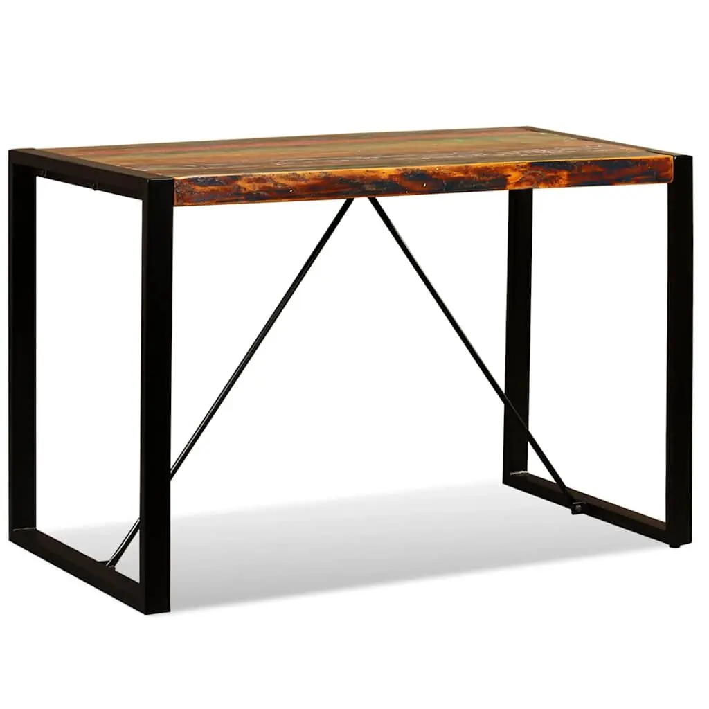 Dining Table Solid Reclaimed Wood Industrial Style 120cm