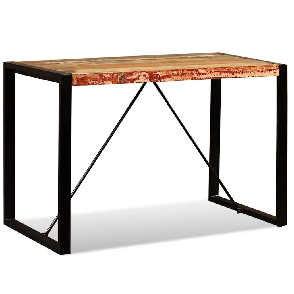 Dining Table Solid Reclaimed Wood Industrial Style 120cm