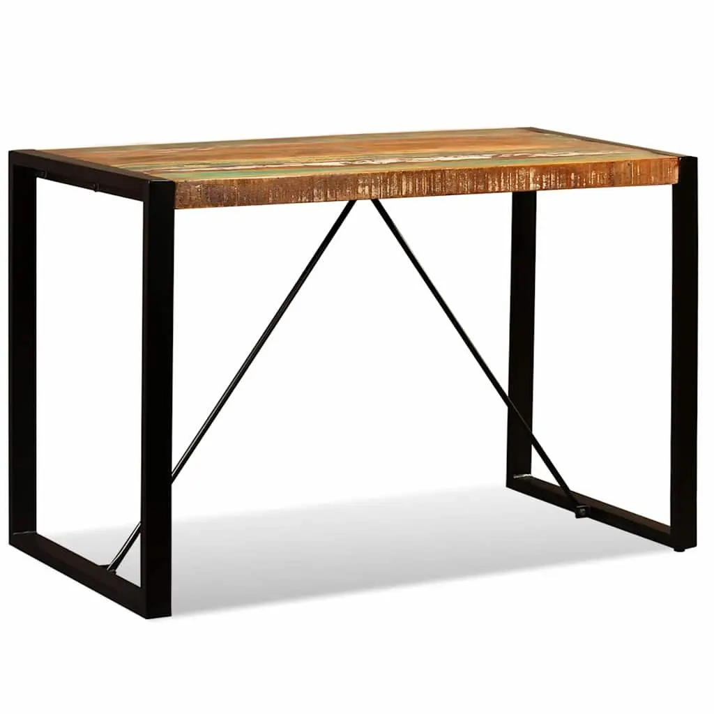 Dining Table Solid Reclaimed Wood Industrial Style 120cm
