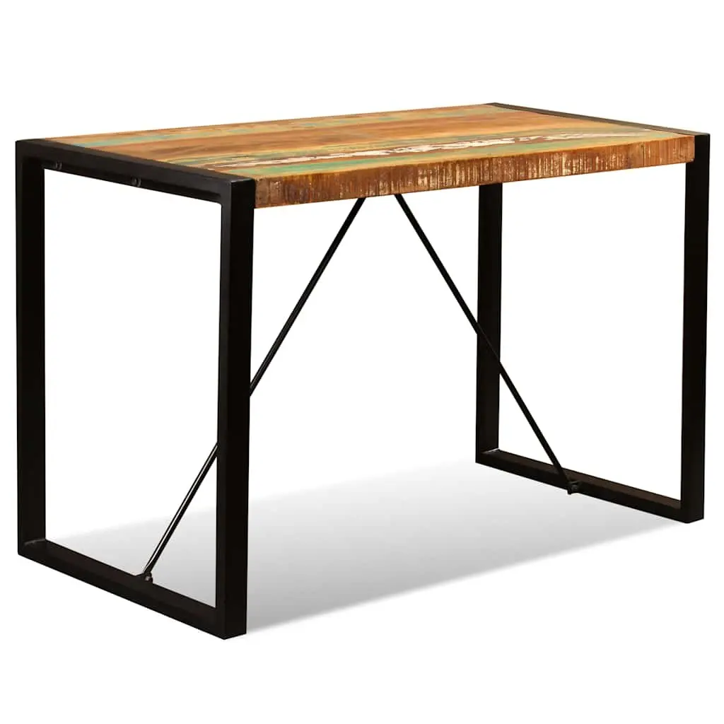 Dining Table Solid Reclaimed Wood Industrial Style 120cm